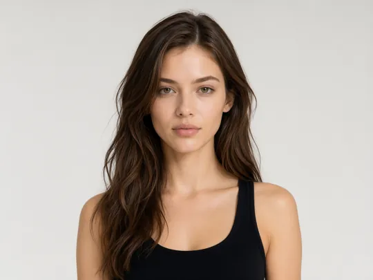 Elara, AI model, face close-up