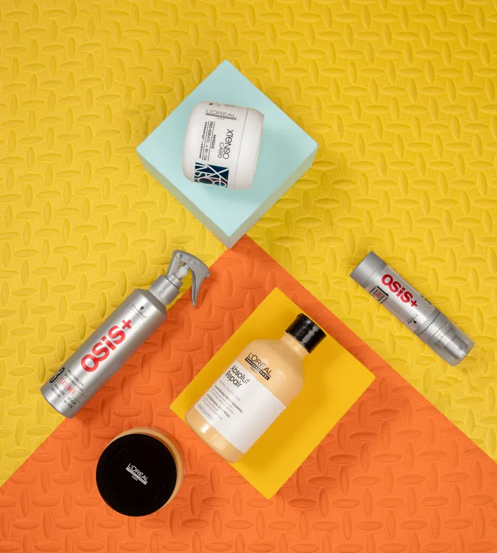 E-commerce: Hair care flat lay. Product image, retouching by Mohammed Yasin.