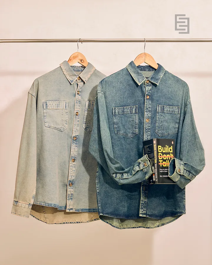 Denim stack. Product image, retouching by Mohammed Yasin.