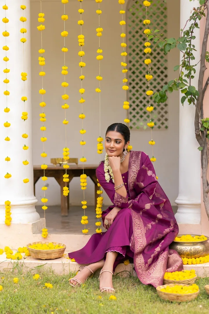Marigold purple. Fashion image, retouching by Mohammed Yasin.