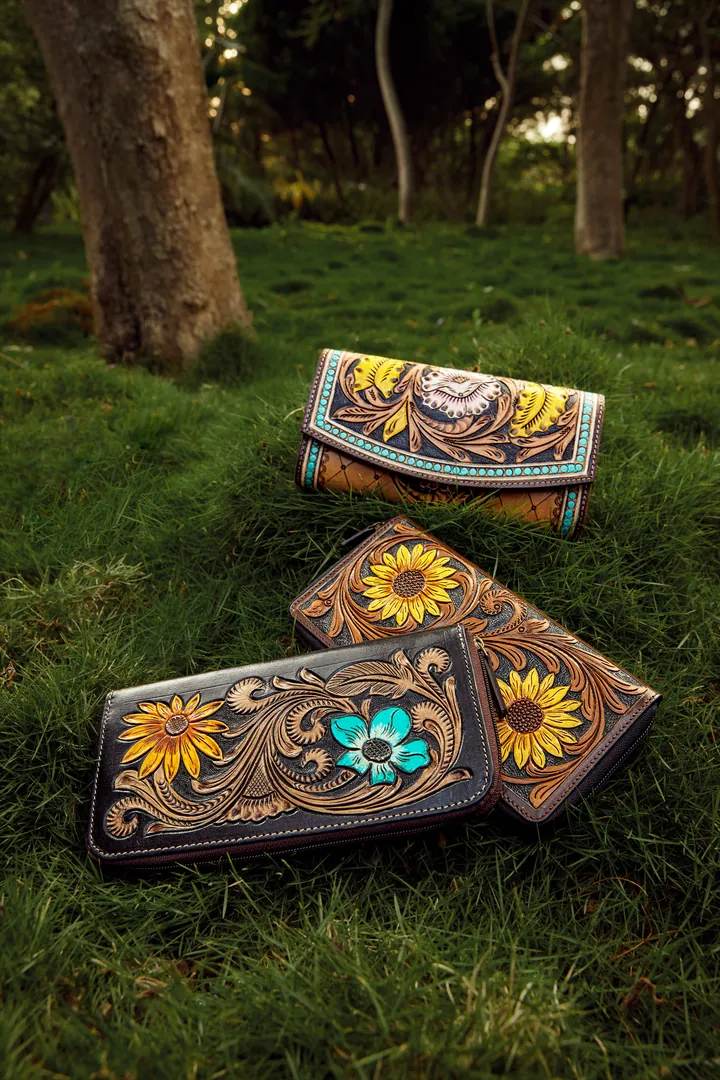 Sunflower wallets. Product image, retouching by Mohammed Yasin.