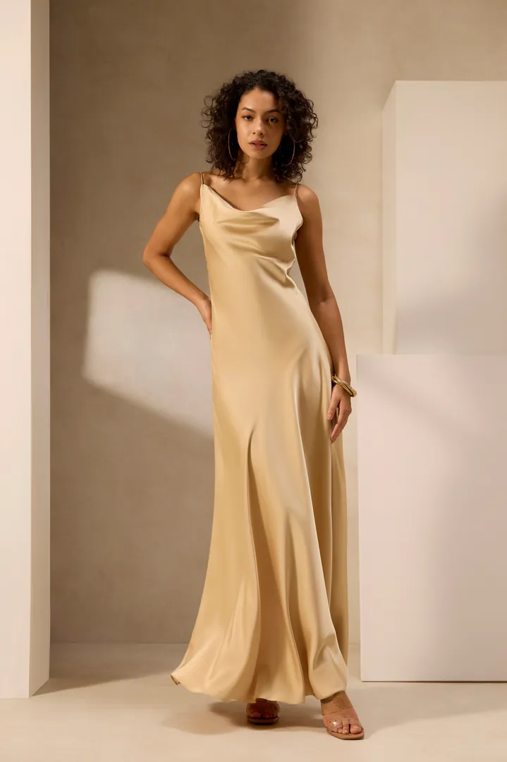 Gold satin. Fashion image, retouching by Mohammed Yasin.
