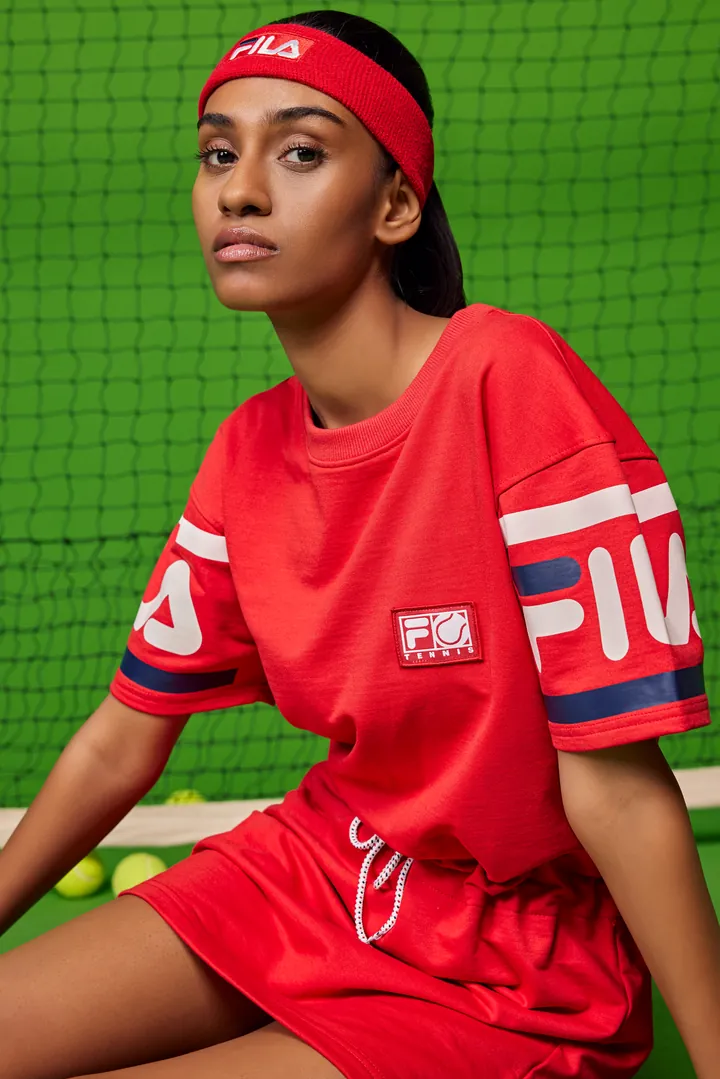 Court red. Fashion image, retouching by Mohammed Yasin.