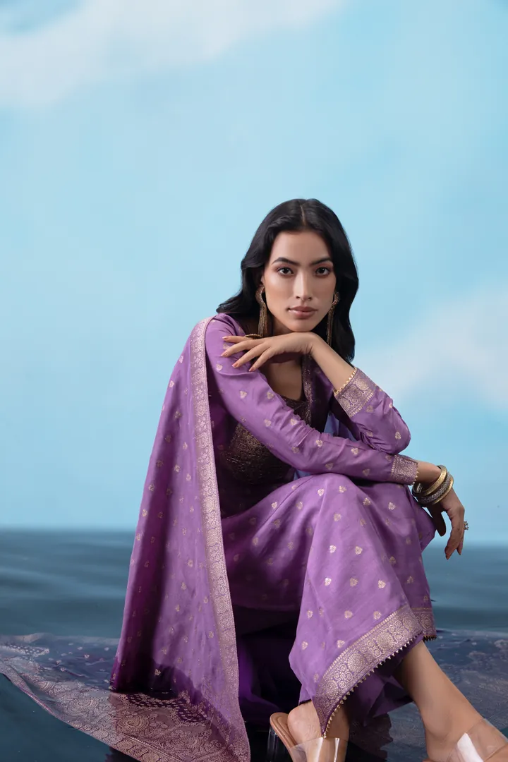 Violet repose. Fashion image, retouching by Mohammed Yasin.